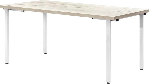 Изображение товара Обеденный стол Millwood Лофт Прага Л 160x80x75 (дуб белый Craft/металл белый)