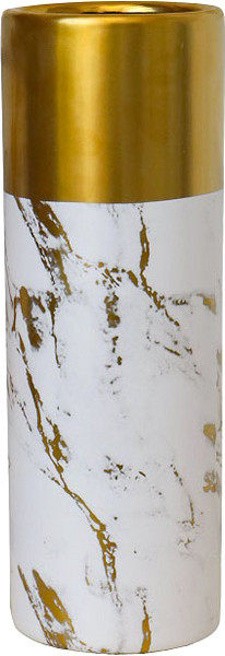 Изображение товара Ваза Вещицы Цилиндр Cha30 (белый/золотой)