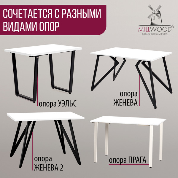 Изображение товара Столешница для стола Millwood 140x70x3.6 (белый)