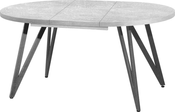 Изображение товара Обеденный стол Millwood Женева 3 раздвижной D100-140x100х76 (бетон/металл черный)