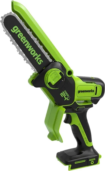 Пила цепная аккумуляторная Greenworks GD24CSMNX бесщеточная 24V 15см / 2008707UB (c АКБ 4Ач и ЗУ)