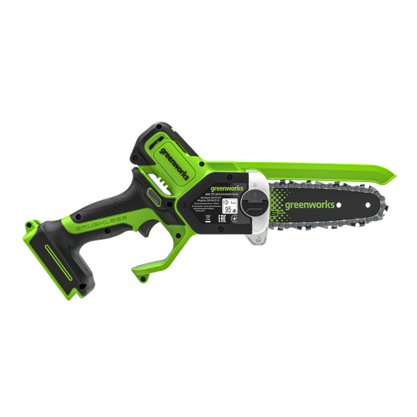 Изображение товара Пила цепная аккумуляторная Greenworks GD24CS15 бесщеточная 24V 15см / 2010107 (без АКБ и ЗУ, с автоматической смазкой цепи)