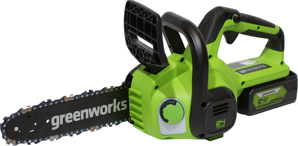Изображение товара Пила цепная аккумуляторная Greenworks G24CS25 24V 25см / 2007707UH (c АКБ 8Ач и ЗУ)