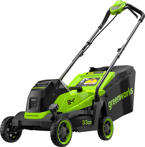 Газонокосилка аккумуляторная Greenworks GD24LM331 бесщеточная 24V 33см / 2520607UA (c АКБ 2Ач)