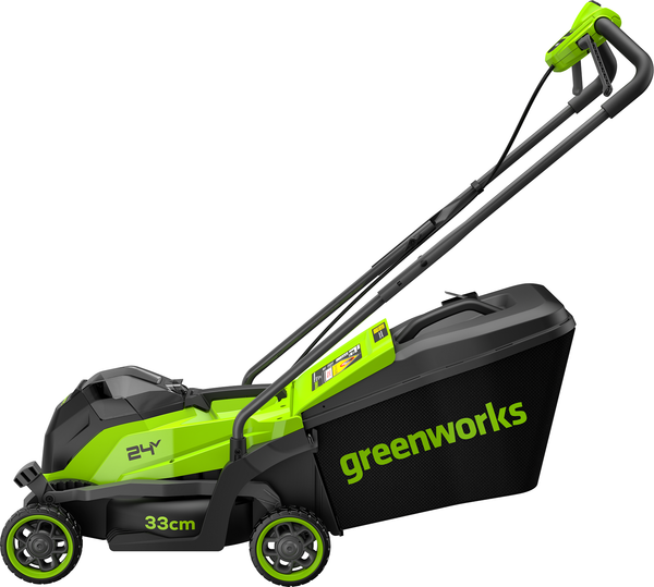 Изображение товара Газонокосилка аккумуляторная Greenworks GD24LM331 бесщеточная 24V 33см / 2520607UA (c АКБ 2Ач)