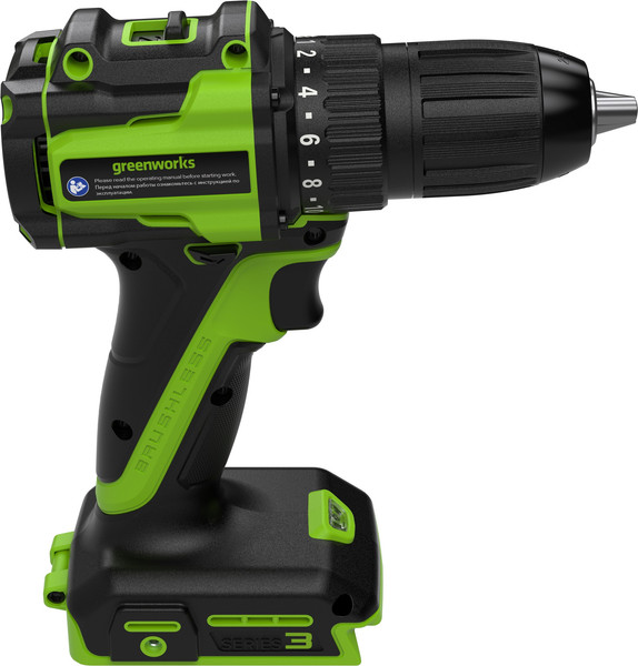Изображение товара Аккумуляторная дрель-шуруповерт Greenworks DD345 бесщеточная 24V / 3708307 (без АКБ и ЗУ)