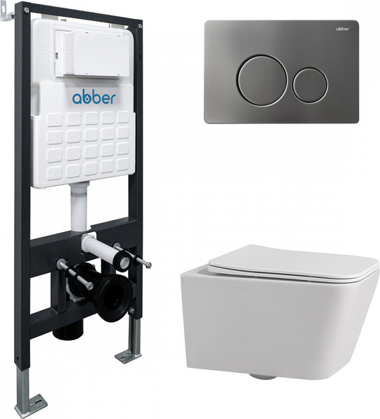 Изображение товара Унитаз подвесной с инсталляцией Abber Rechteck AC1201-AC0105-AC0121NG (с кнопкой смыва)