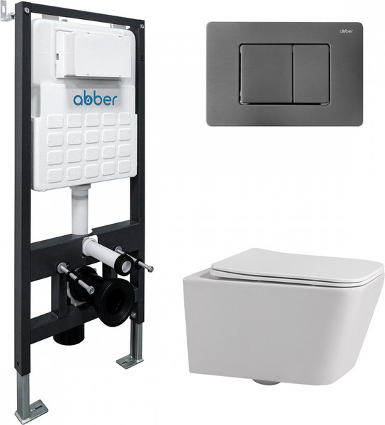 Изображение товара Унитаз подвесной с инсталляцией Abber Rechteck AC1201-AC0105-AC0120NG (с кнопкой смыва)