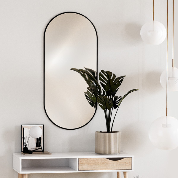 Изображение товара Зеркало Мебельград Z-16 110x50 (черная рамка)