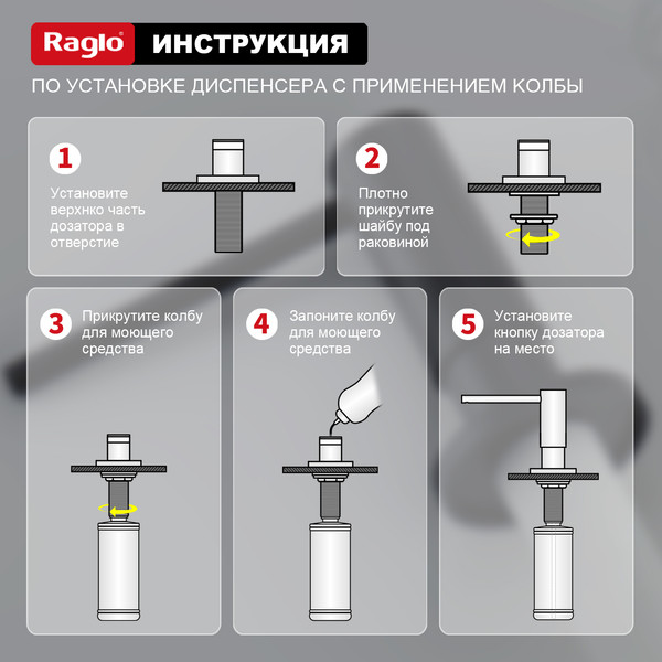 Изображение товара Дозатор встраиваемый в мойку Raglo R720.02.06