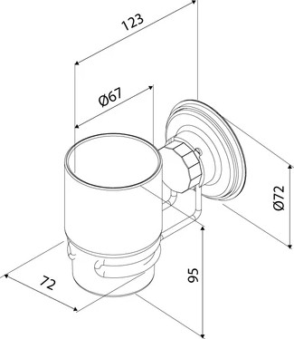 Изображение товара Стакан для зубной щетки и пасты Milardo Easy EASBWSGM45