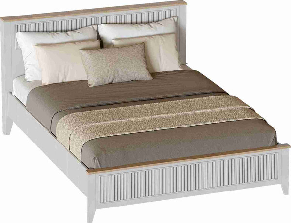 Изображение товара Двуспальная кровать Мебельград Валенсия 180x200 (персидский жемчуг/дуб натуральный светлый)