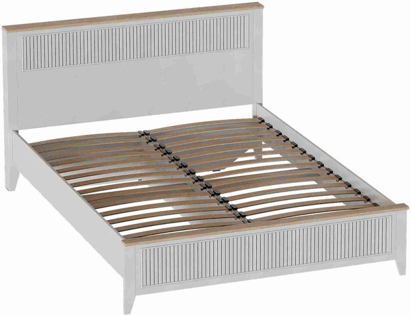 Изображение товара Двуспальная кровать Мебельград Валенсия 140x200 (персидский жемчуг/дуб натуральный светлый)