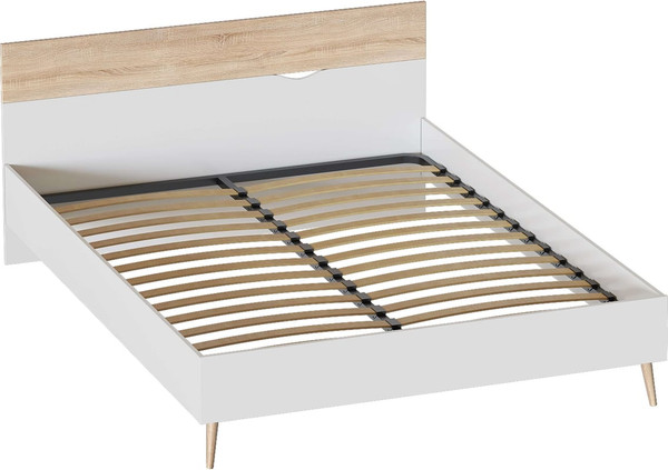 Изображение товара Двуспальная кровать Мебельград Соната 180x200 (белый фон/дуб сонома)