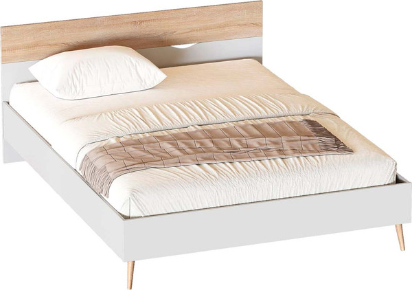 Изображение товара Каркас кровати Мебельград Соната 160x200 (белый фон/дуб сонома)