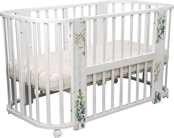 Изображение товара Детская кровать-трансформер INDIGO Baby Line 5 в 1 (листочки)