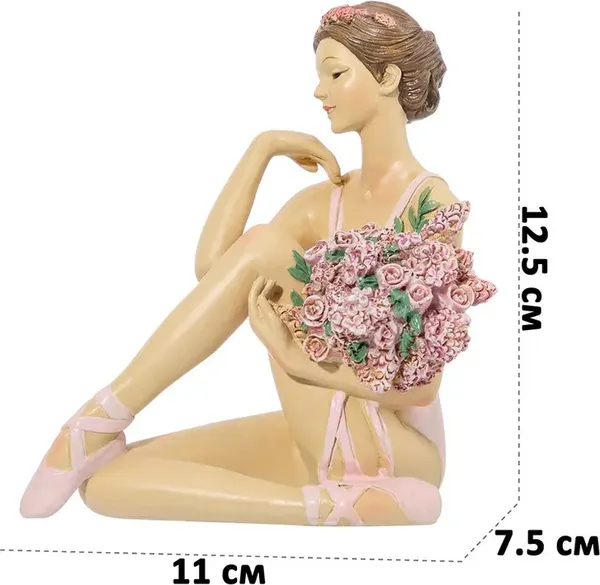 Изображение товара Статуэтка Elan Gallery Балерина с цветами в розовом / 210180
