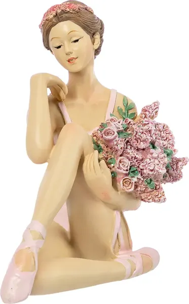 Изображение товара Статуэтка Elan Gallery Балерина с цветами в розовом / 210180