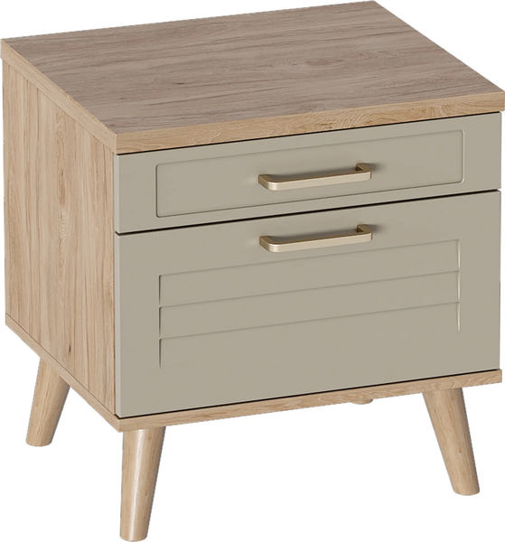 Изображение товара Прикроватная тумба Мебельград Гавана (дуб светлый натуральный/светло серый софт)
