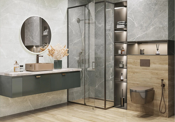 Изображение товара Плитка NewTrend Rockstyle Gray WT93ROK15 (300x900)