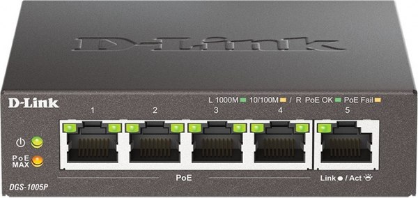 Изображение товара Коммутатор D-Link DGS-1005P/B3A