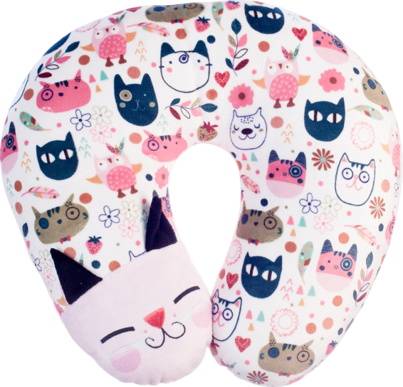 Изображение товара Подушка на шею Malvina Кот дорожный / 9.283.1 (белый)