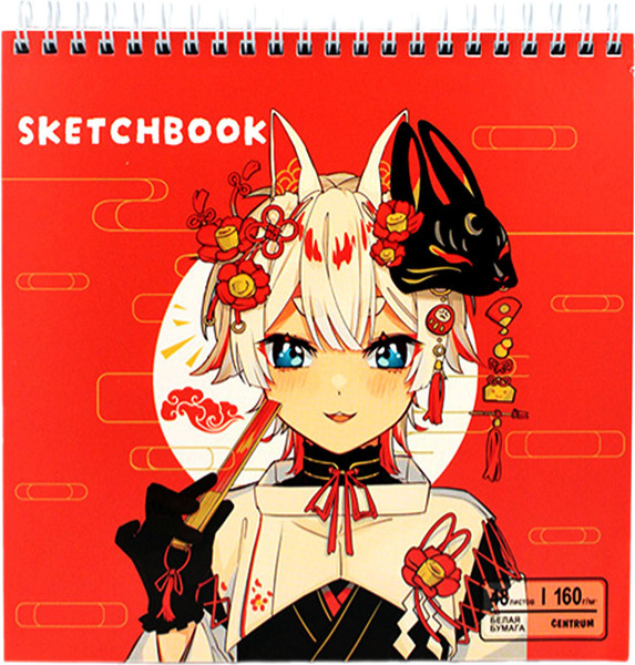 Изображение товара Скетчбук Centrum Девочка в красном Аниме / 73298