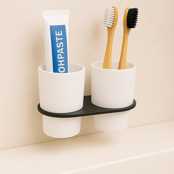 Изображение товара Набор стаканов для зубной щетки и пасты Lauter 21SH2082 (Matt Black)