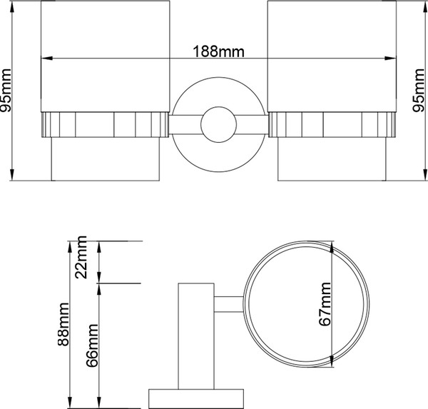 Изображение товара Набор стаканов для зубной щетки и пасты Lauter 21SH72081 (Chrome)
