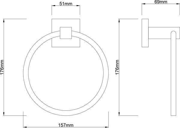 Изображение товара Кольцо для полотенца Lauter 21SH3072 (Matt Black)