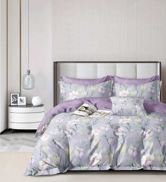 Изображение товара Комплект постельного белья Реноме 1.5сп Оливковая коллекция. Простыня на резинке УУ 6795 (поплин)