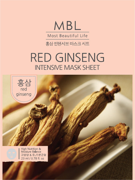 Изображение товара Маска для лица тканевая MBL с экстрактом красного женьшеня
