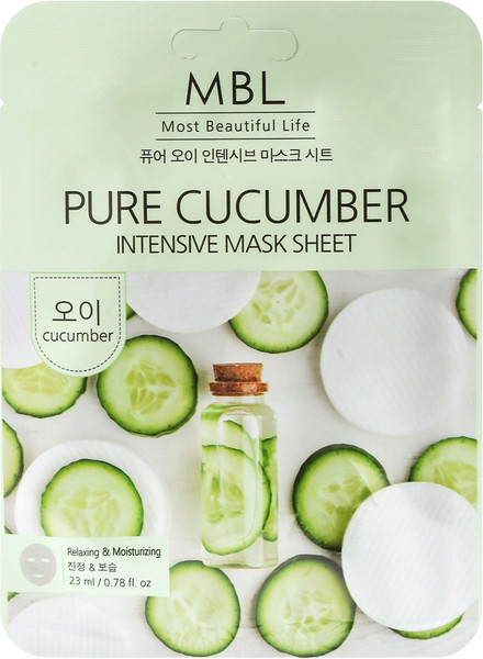 Изображение товара Маска для лица тканевая MBL с экстрактом огурца