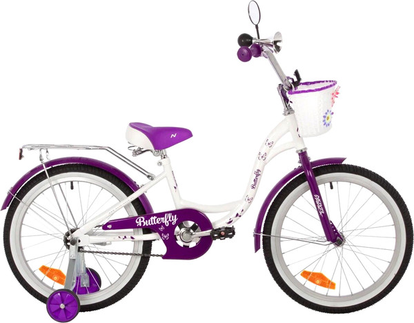 Изображение товара Детский велосипед Novatrack Butterfly / 207BUTTERFLY.WVL23 (белый/фиолетовый, разобранный, в коробке)