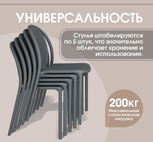 Изображение товара Стул пластиковый Sheffilton SHT-S172 / 286680 (пластик, темно-серый RAL 7024)