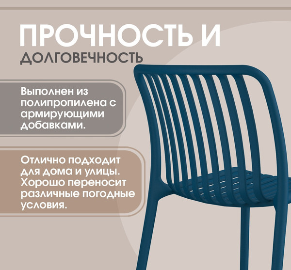 Изображение товара Стул пластиковый Sheffilton SHT-S173 / 288173 (пластик, темно-синий)