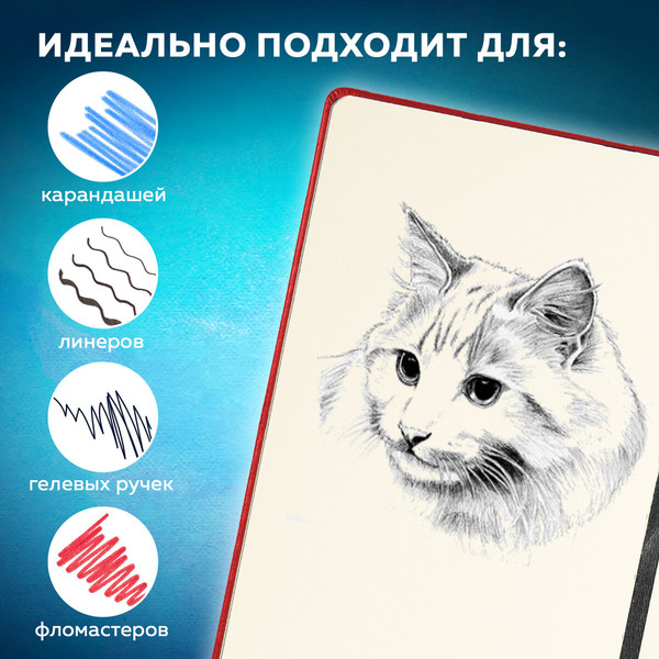 Изображение товара Скетчбук Brauberg Art Classic / 116466 (80л, красный)