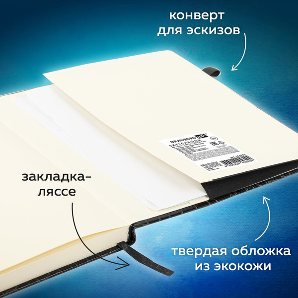 Изображение товара Скетчбук Brauberg Art Classic / 116472 (80л, черный)