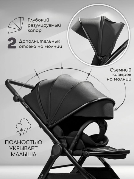 Изображение товара Детская прогулочная коляска Amarobaby Somnium / AB25-10SOMNIUM/09 (черный)