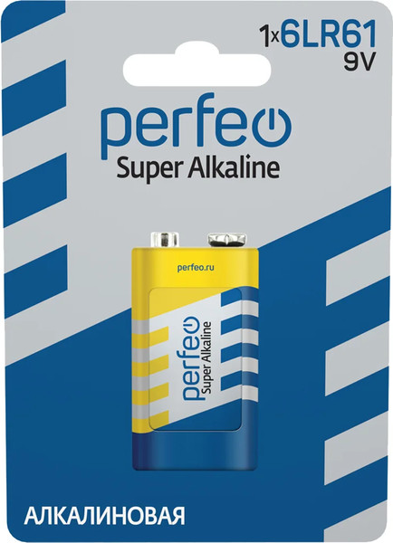 Изображение товара Батарейка Perfeo Super Alkaline 6LR61-1BL