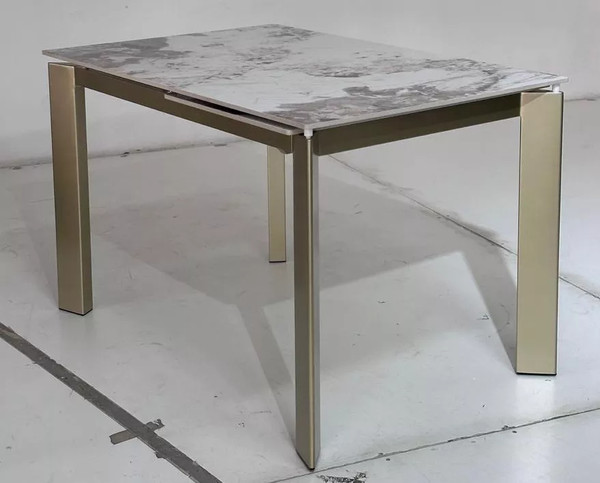 Изображение товара Обеденный стол M-City Corner 120 / 614M05880 (Gloss Luxury Pandora Solid Ceramic/шампань)