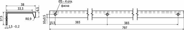 Изображение товара Ручка для мебели AKS Inside 768/797 (брашированное золото)