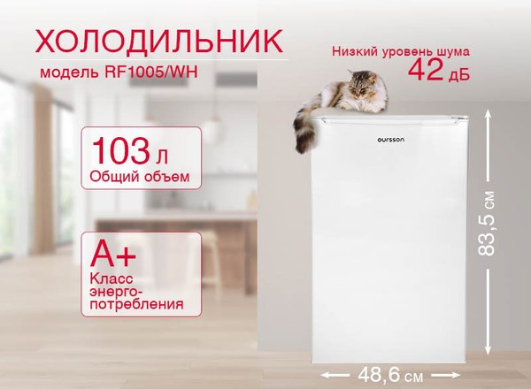 Изображение товара Холодильник с морозильником Oursson RF1005/WH