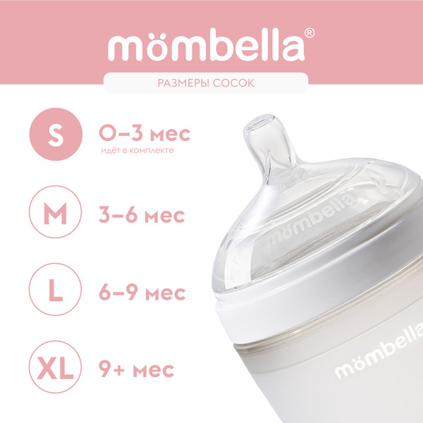 Изображение товара Бутылочка для кормления Mombella 8136 (120мл, белый)