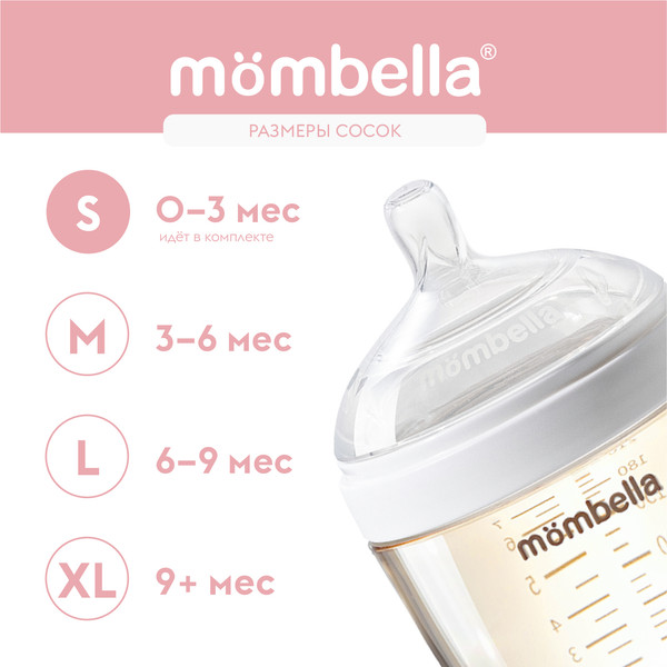 Изображение товара Бутылочка для кормления Mombella 8140 (120мл, белый)