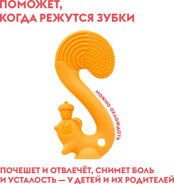 Изображение товара Прорезыватель для зубов Mombella Белка / 8060 (оранжевый)
