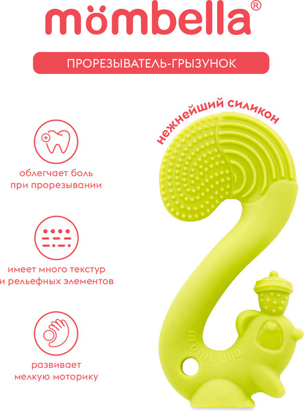 Изображение товара Прорезыватель для зубов Mombella Белка / 8061 (зеленый)