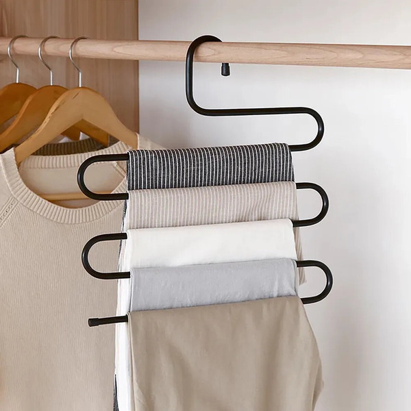 Изображение товара Металлическая вешалка-плечики Brabix 5 секций / 608463 (черный)