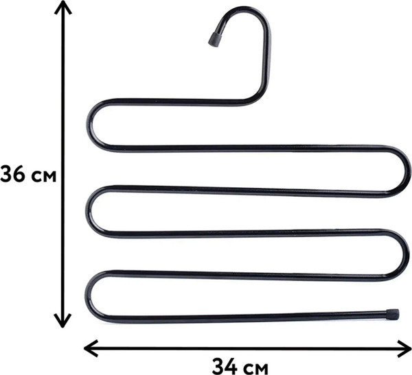 Изображение товара Металлическая вешалка-плечики Brabix 5 секций / 608463 (черный)