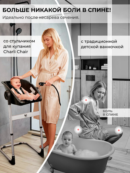 Изображение товара Стульчик для купания Sweet Baby Charli Chair 2в1 (черный)